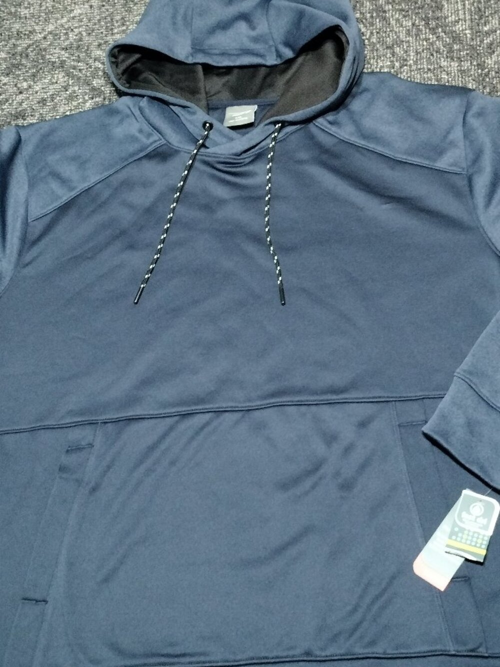 MTA Sport Tech Hoodie Men's Size XXL Long Sleeves Blk Blue Pullover Fast Dri New